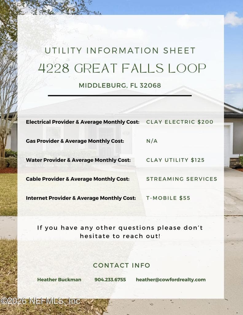 4228 GREAT FALLS Loop, Middleburg, FL 32068 3